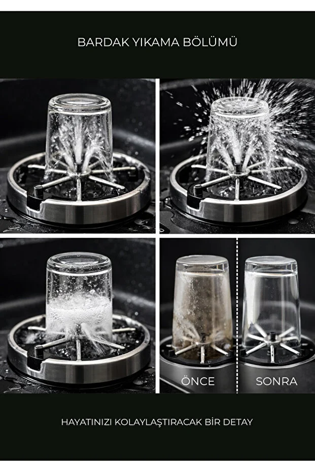 ROBO Dijital Akıllı Eviye Seti Siyah 60x45 cm